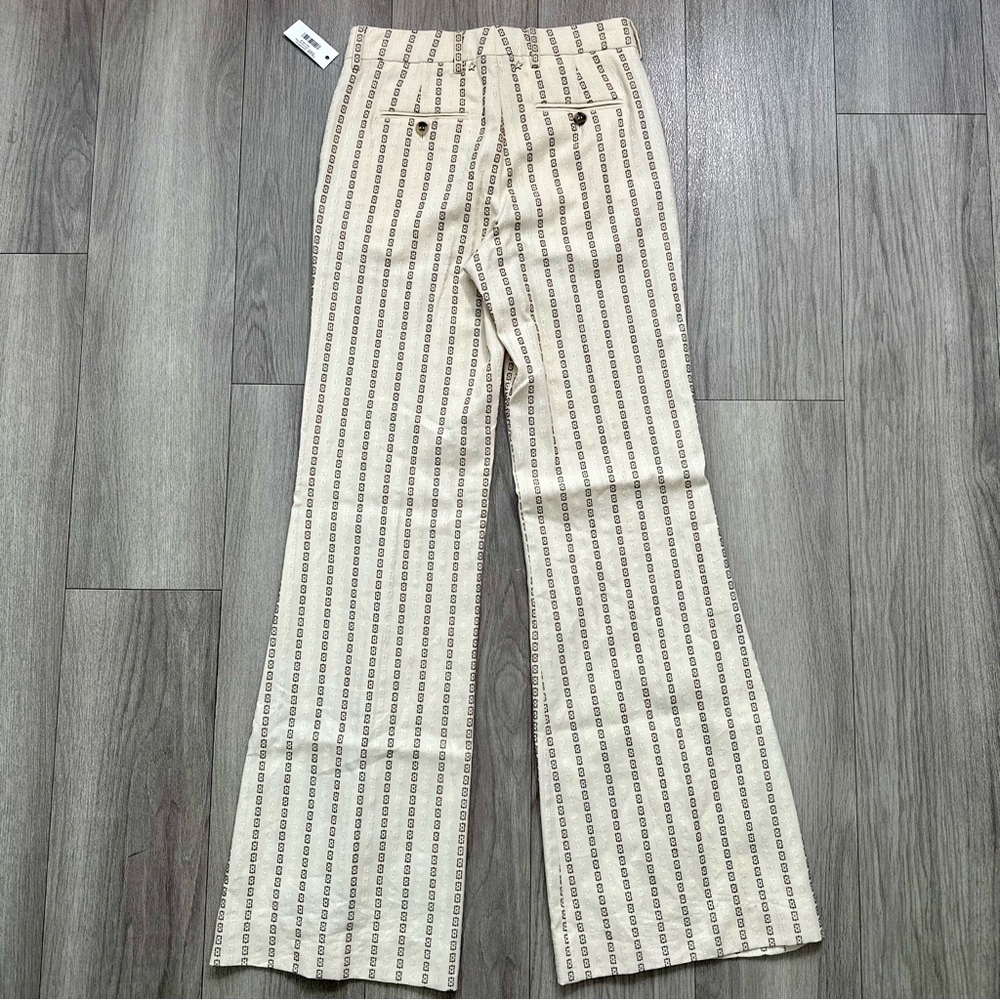 Golden Goose Cream Jacquard Flared Cotton Pants NWT - Picture 8 of 12